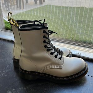 White leather Doc Martens $55